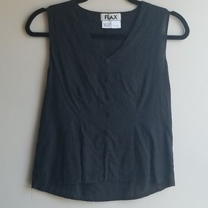 Flax Linen Black Top